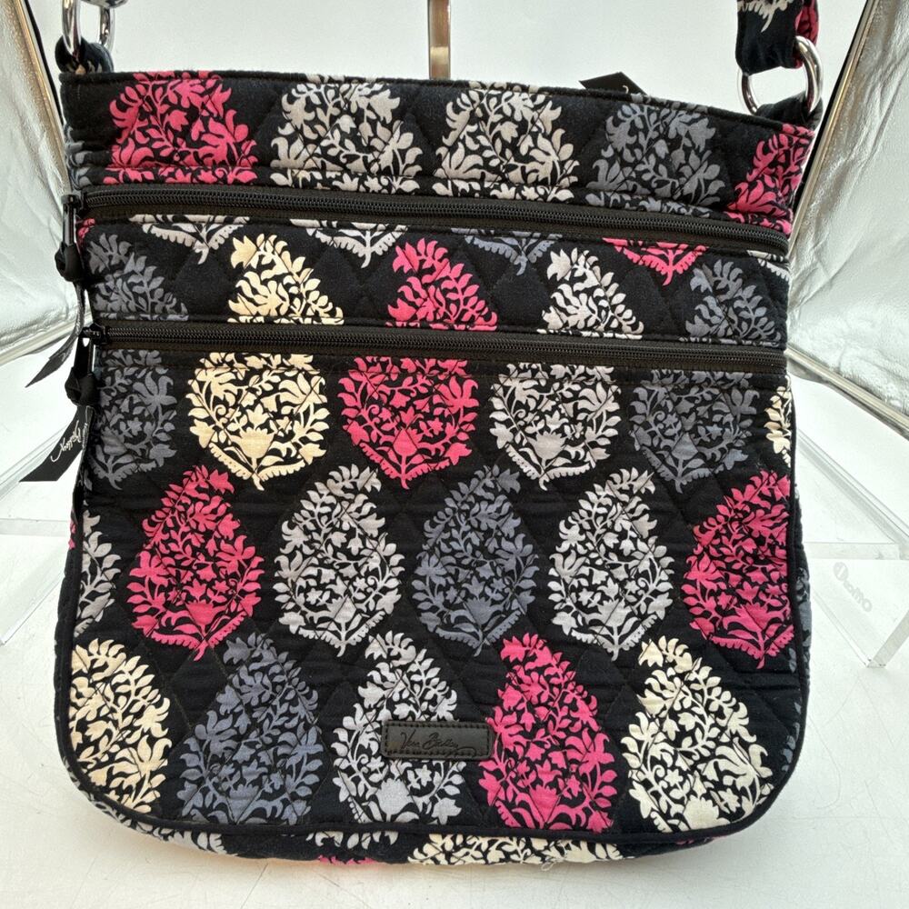 Vera Bradley Retired Northern Lights Print Triple Zip Hipster Paisley Crossbody